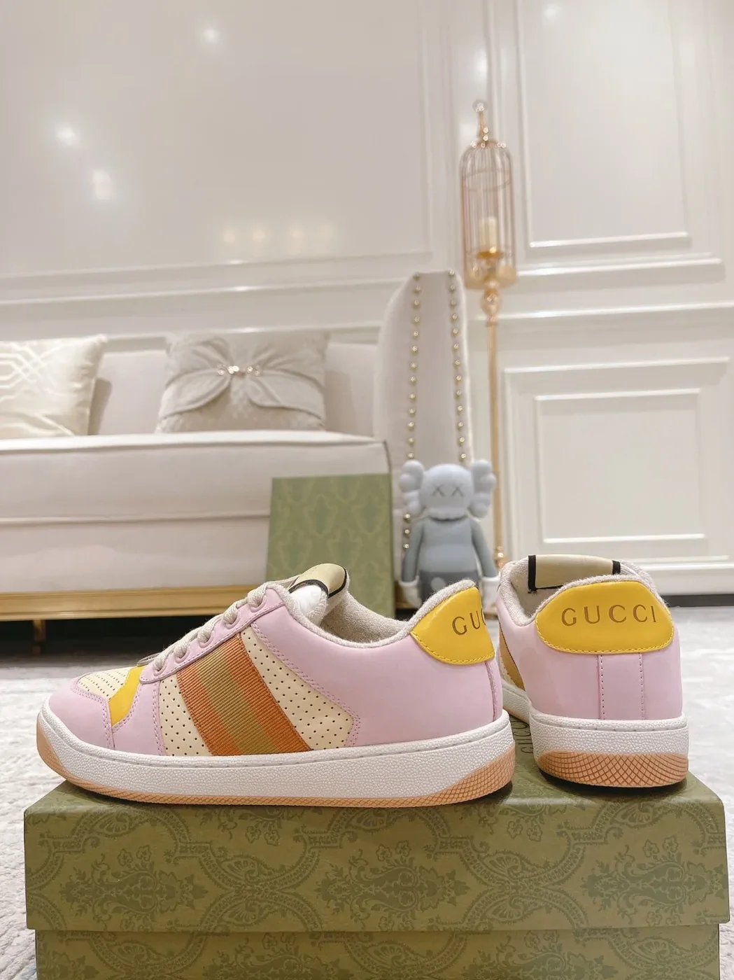 Gucci Lovelight Screener Sneaker Pale Pink GG Shoes