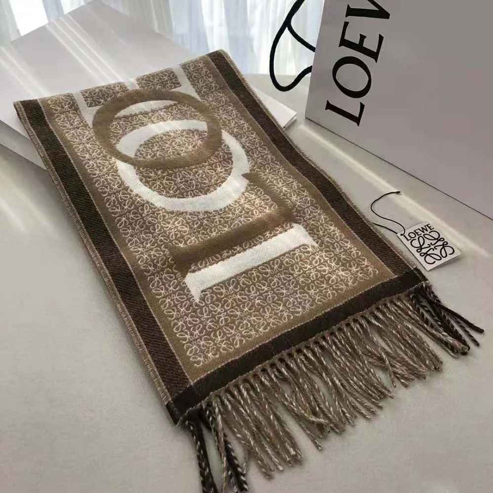 Loewe Love Scarf in Wool and Cashmere for Unisex in White