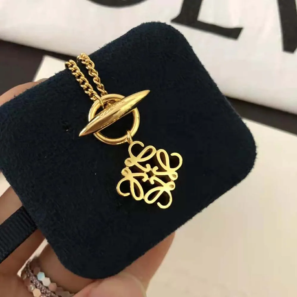 Loewe Anagram Pendant in Sterling Silver for Women