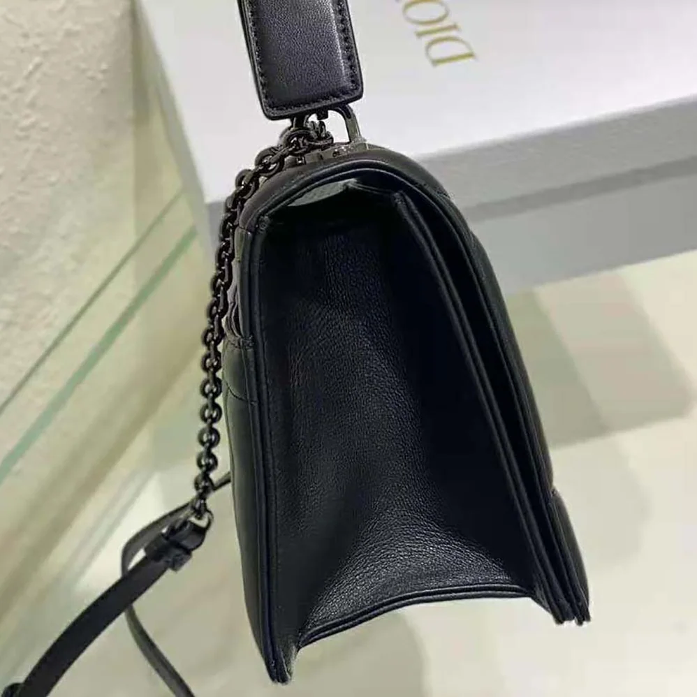 Dior 30 Montaigne Chain Bag with Handle Black Maxicannage Lambskin for Women Dior 30 Montaigne Chain Bag with Handle Black Maxicannage Lambskin for Women