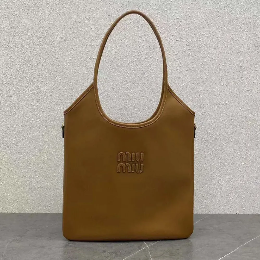 Miu Miu IVY Leather Bag-Brown 5BG231_2CRW_F0046_V_MLN for Women Miu Miu IVY Leather Bag-Brown 5BG231_2CRW_F0046_V_MLN for Women