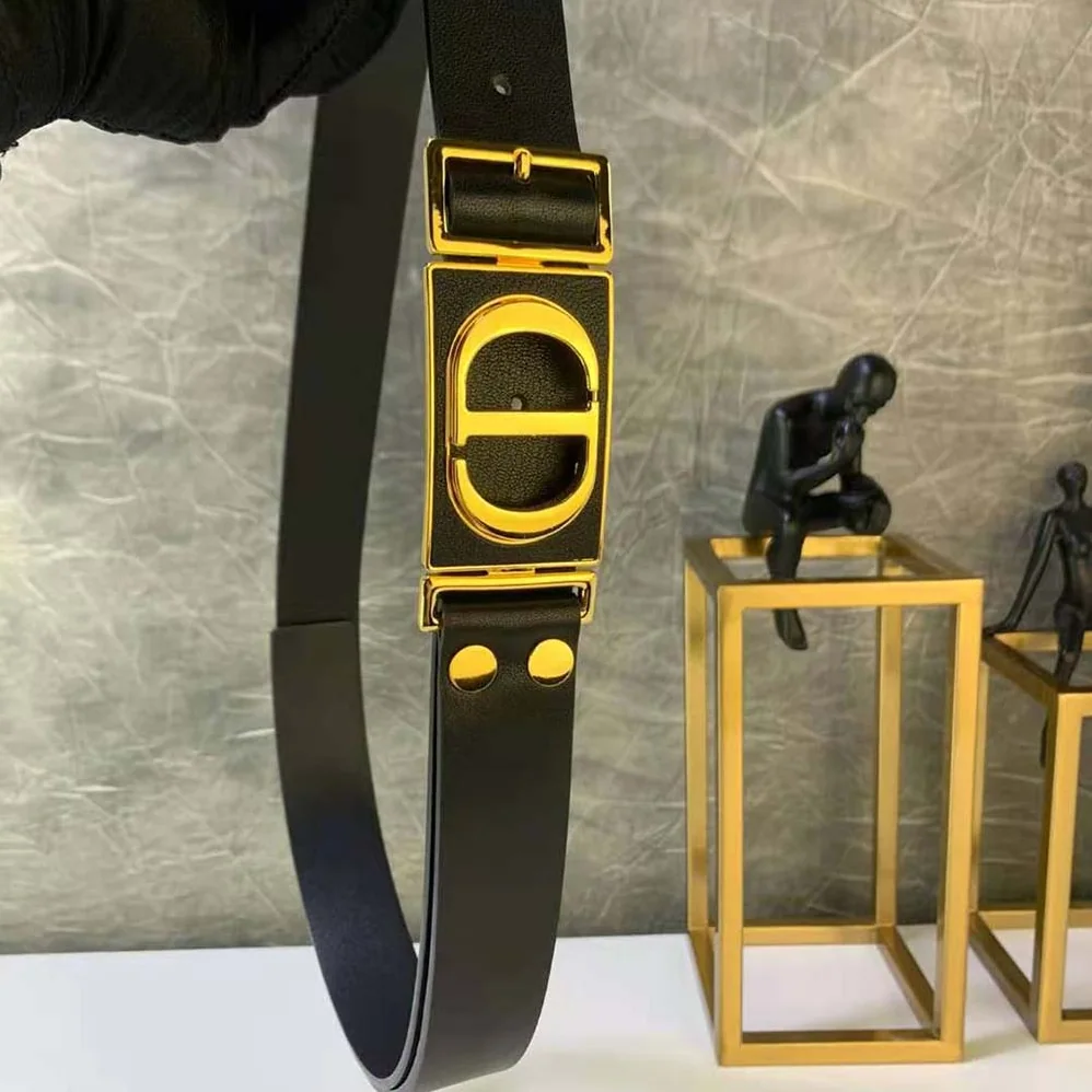 Dior 30 Montaigne Belt Black Smooth Calfskin, 30 MM for Women Dior 30 Montaigne Belt Black Smooth Calfskin, 30 MM for Women