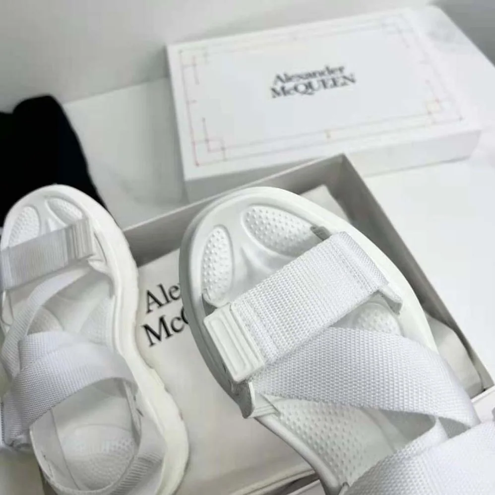 Alexander Mcqueen Tread Sandal in Ivory for Women in White Alexander Mcqueen Tread Sandal in Ivory for Women in White