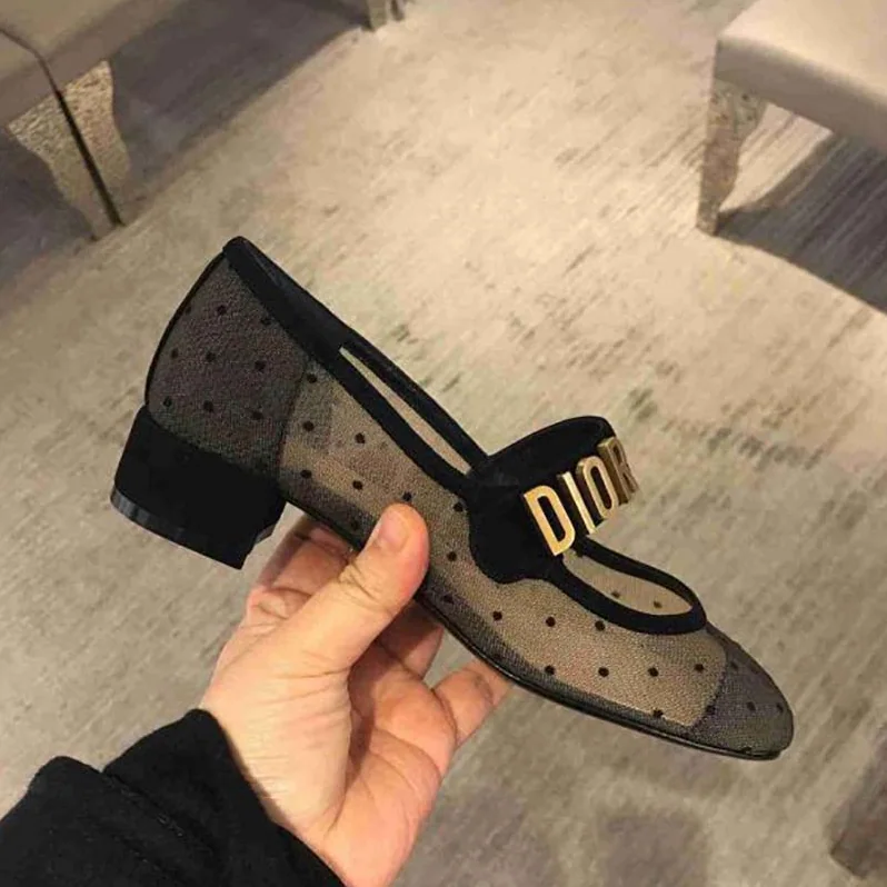 Dior Dior Baby-D Ballet Pump Black Dotted Swiss for Women Dior Dior Baby-D Ballet Pump Black Dotted Swiss for Women