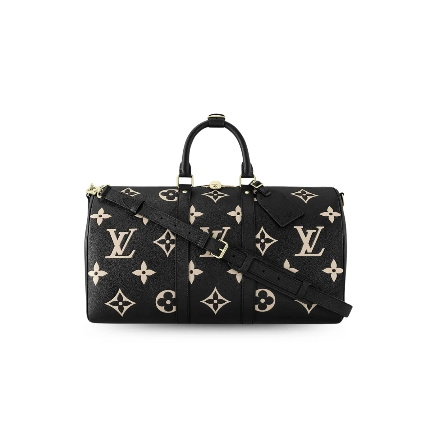 Louis Vuitton Keepall Bandouliere 45 Travel Bag in Black Gold Hardware Louis Vuitton Keepall Bandouliere 45 Travel Bag in Black Gold Hardware