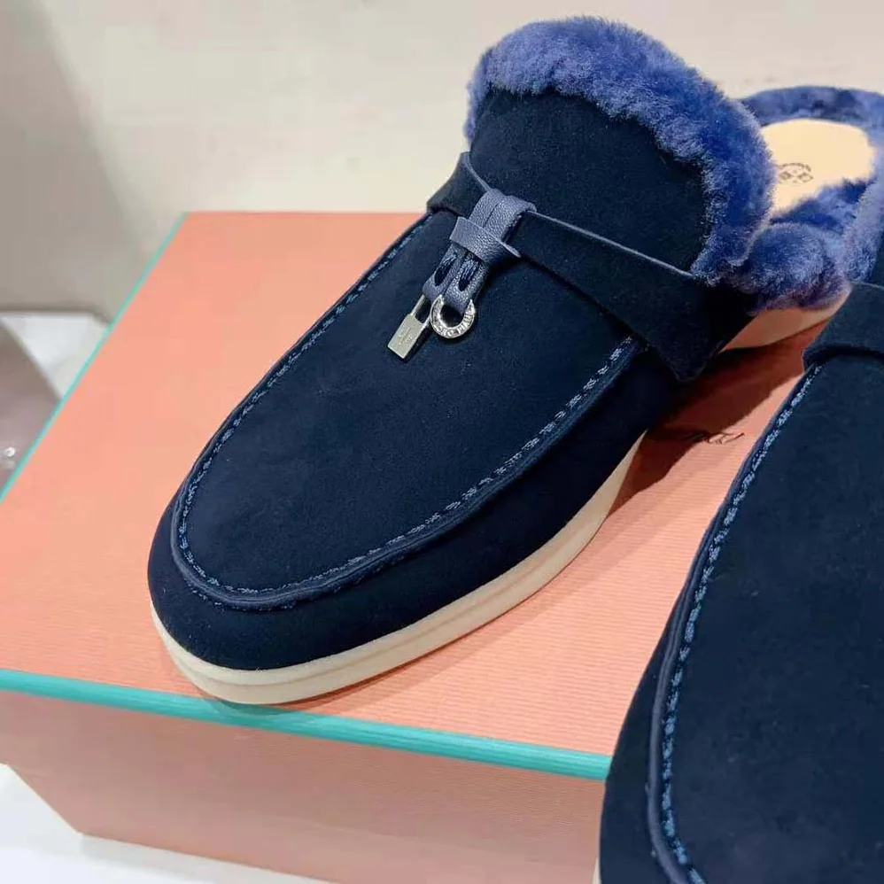 Loro Piana Charms Walk Babouche Loafers for Unisex in Navy