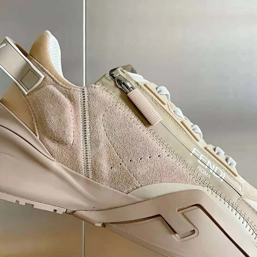Fendi Flow Beige Suede Low for Men in Tops
