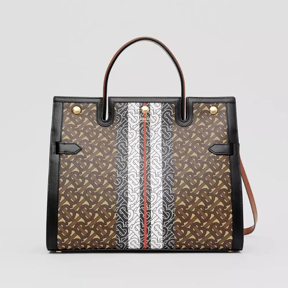 Burberry Medium Monogram Stripe E for Women in canvas Title Bag