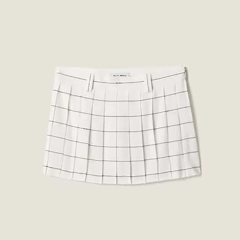 Miu Miu Striped Sablé Miniskirt MG2040_14H0_F0UB0 for Women Miu Miu Striped Sablé Miniskirt MG2040_14H0_F0UB0 for Women