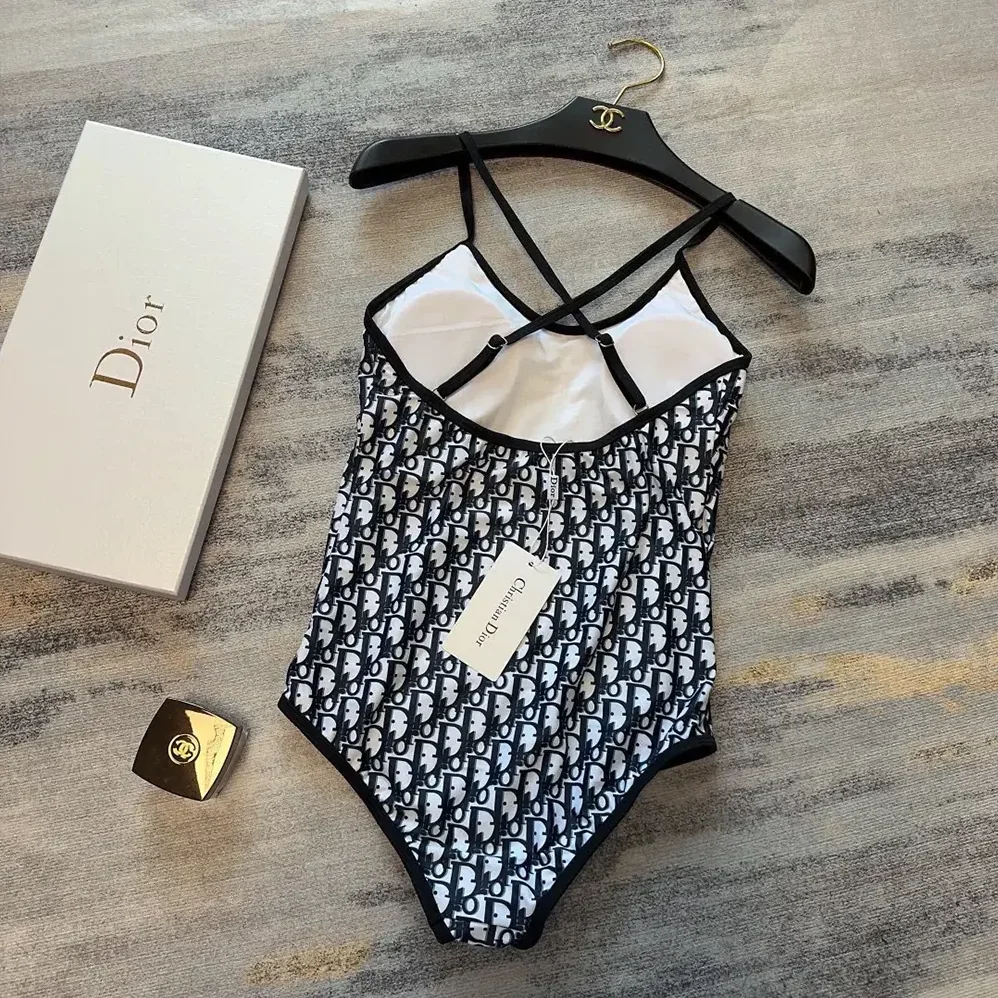 Dior One-Piece Swimsuit Blue Dior Oblique Technical Fabric for Women Dior One-Piece Swimsuit Blue Dior Oblique Technical Fabric for Women