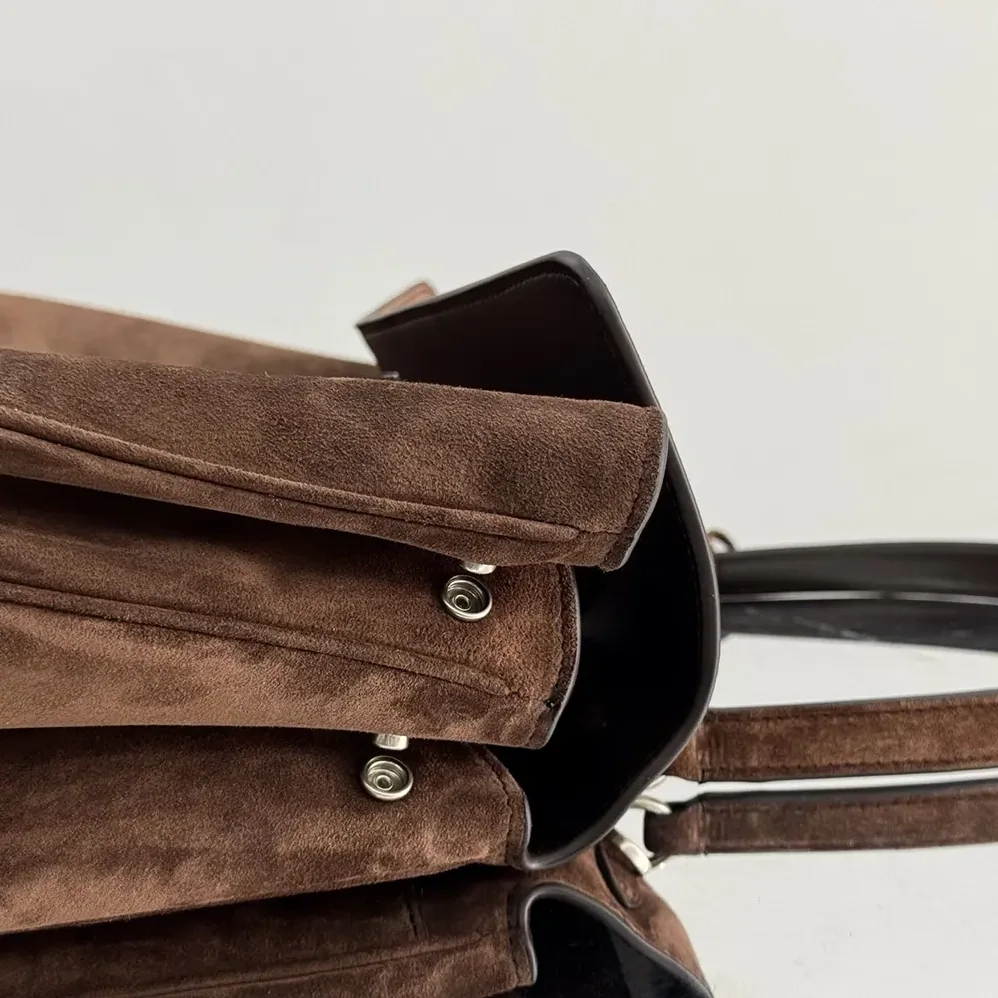 Balenciaga Rodeo Handbag Large in Light Espresso Waxed Suede Calfskin and Smooth Calfskin for Women Balenciaga Rodeo Handbag Large in Light Espresso Waxed Suede Calfskin and Smooth Calfskin for Women