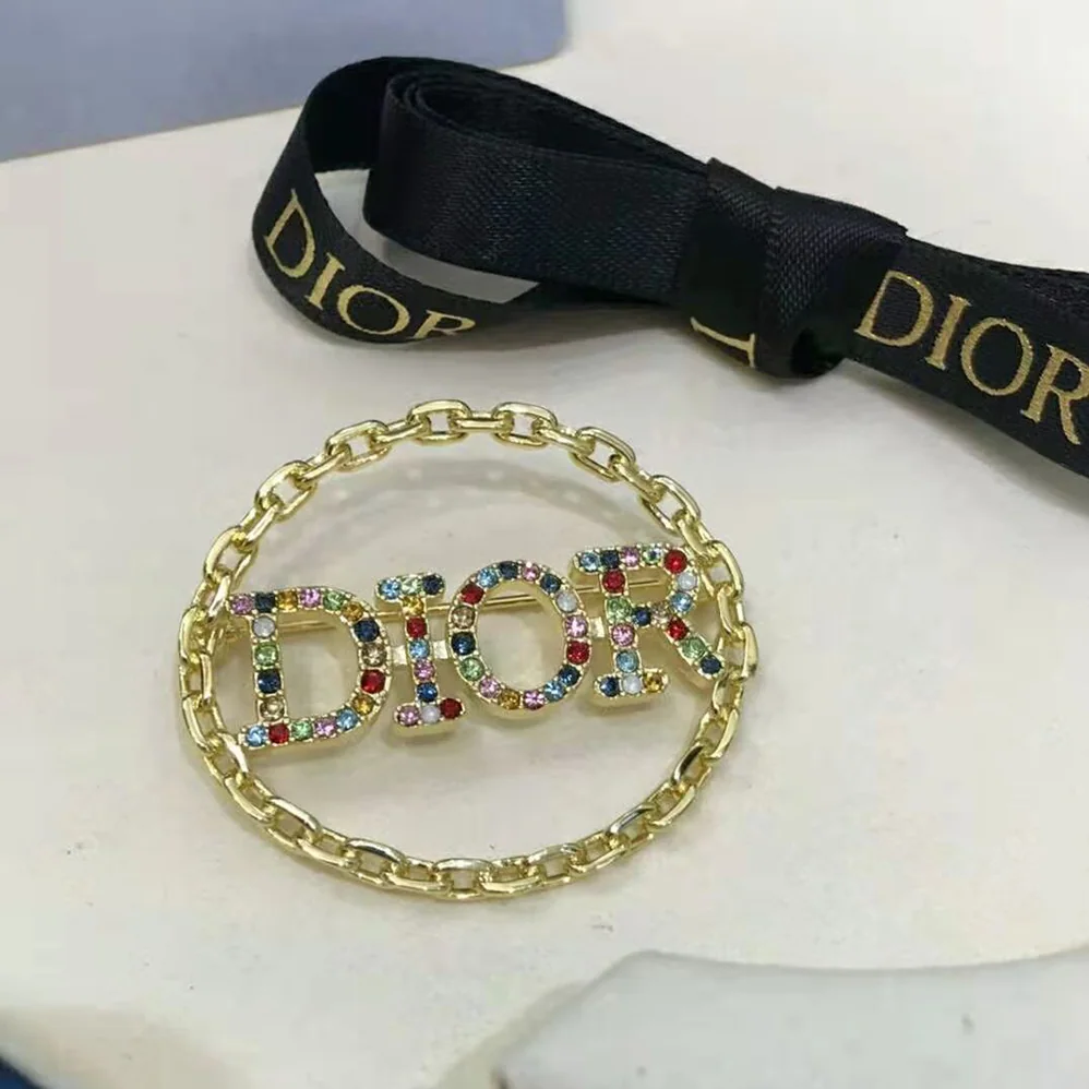 Dior Diorevolution Brooch Gold-Finish Metal and Multicolor Crystals for Women