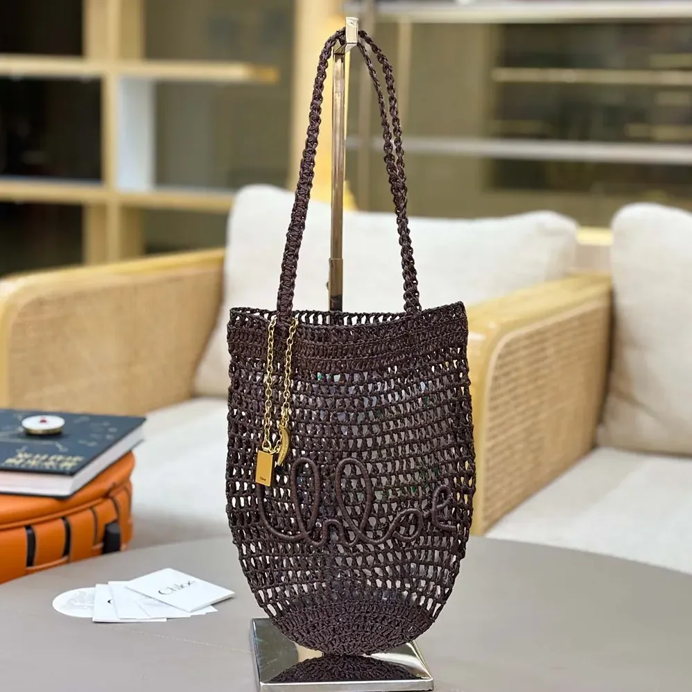 Chloe Small Summer Banana Tote Bag in Raffia for Women in Kohl Brown Chloe Small Summer Banana Tote Bag in Raffia for Women in Kohl Brown