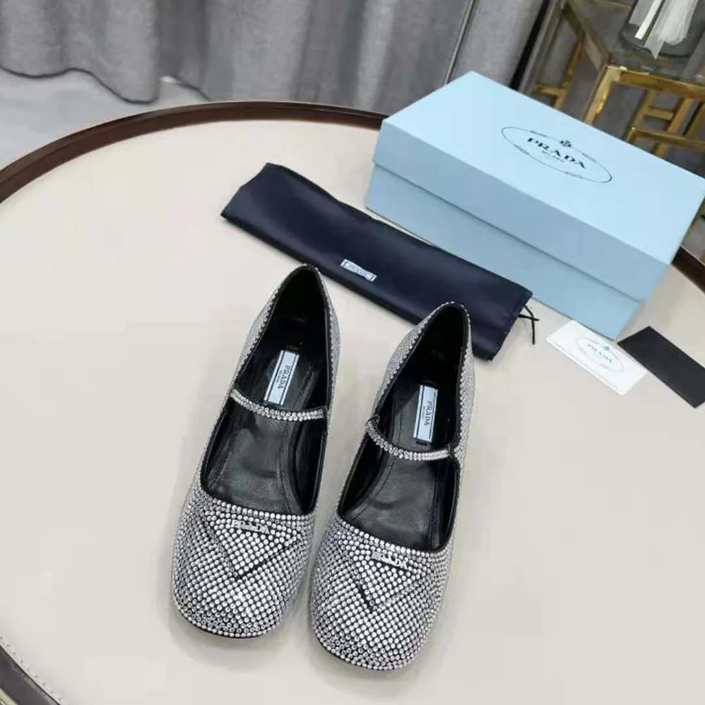 Prada Satin Pumps with Crystals in 45mm Heel Height for Women in Silver