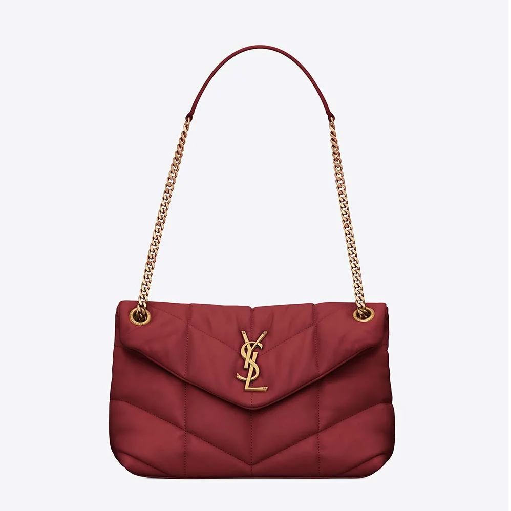 Saint Laurent YSL Puffer Small Bag in Quilted Lambskin for Women in Red Saint Laurent YSL Puffer Small Bag in Quilted Lambskin for Women in Red