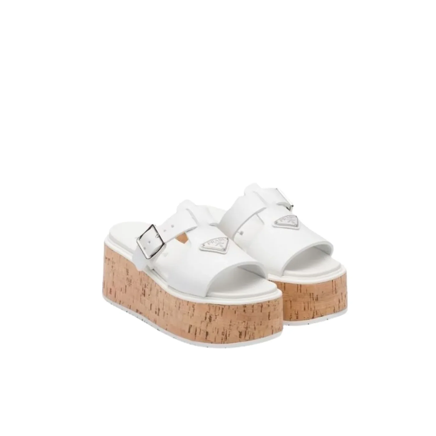 Prada Wedge Platform Sandals White / 1X853M_3LLP_F0009_F_B075 Prada Wedge Platform Sandals White / 1X853M_3LLP_F0009_F_B075