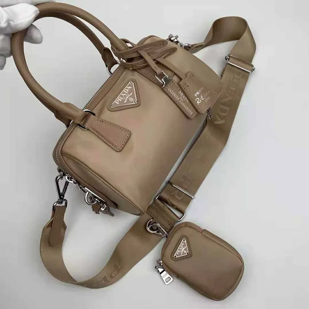 Prada Prada Re-Edition 2005 Nylon Bag for Women in Sandy Prada Prada Re-Edition 2005 Nylon Bag for Women in Sandy