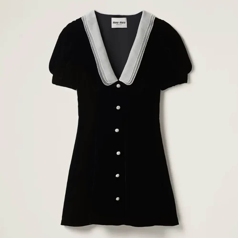 Miu Miu Velvet Minidress MF5217_10BA_F0002_S_OOO for Women Miu Miu Velvet Minidress MF5217_10BA_F0002_S_OOO for Women