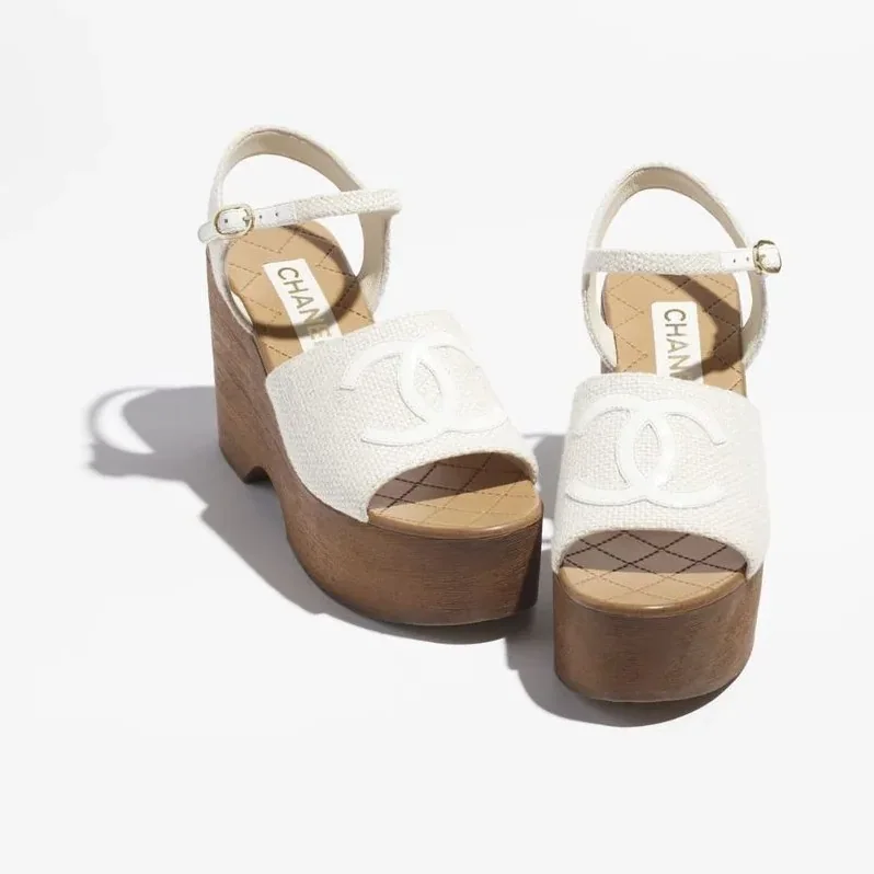 Chanel Sandals Ivory And White