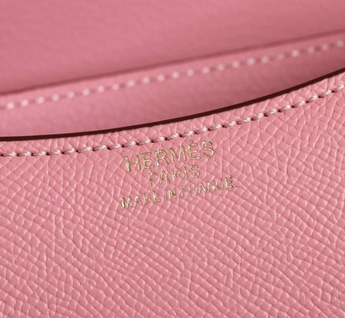 Hermes Constance 18 Crossbody Bag in Pink Gold Hardware