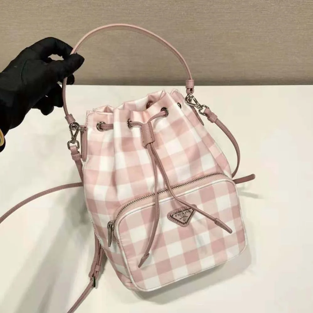 Prada Duet Printed Re-Nylon Bag for Women in Pink Prada Duet Printed Re-Nylon Bag for Women in Pink