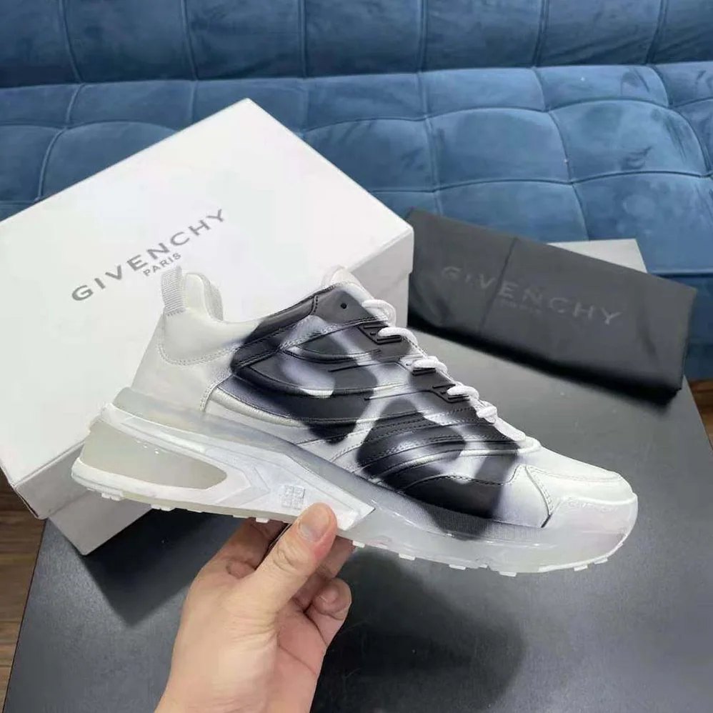 Givenchy Giv 1 Sneakers in Leather with Tag Effect Print for Men in White