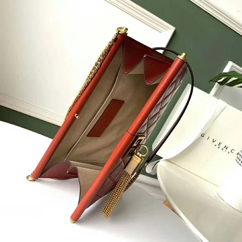Givenchy Medium Gem Bag In Diamond Quilted Leather for Women in Orange