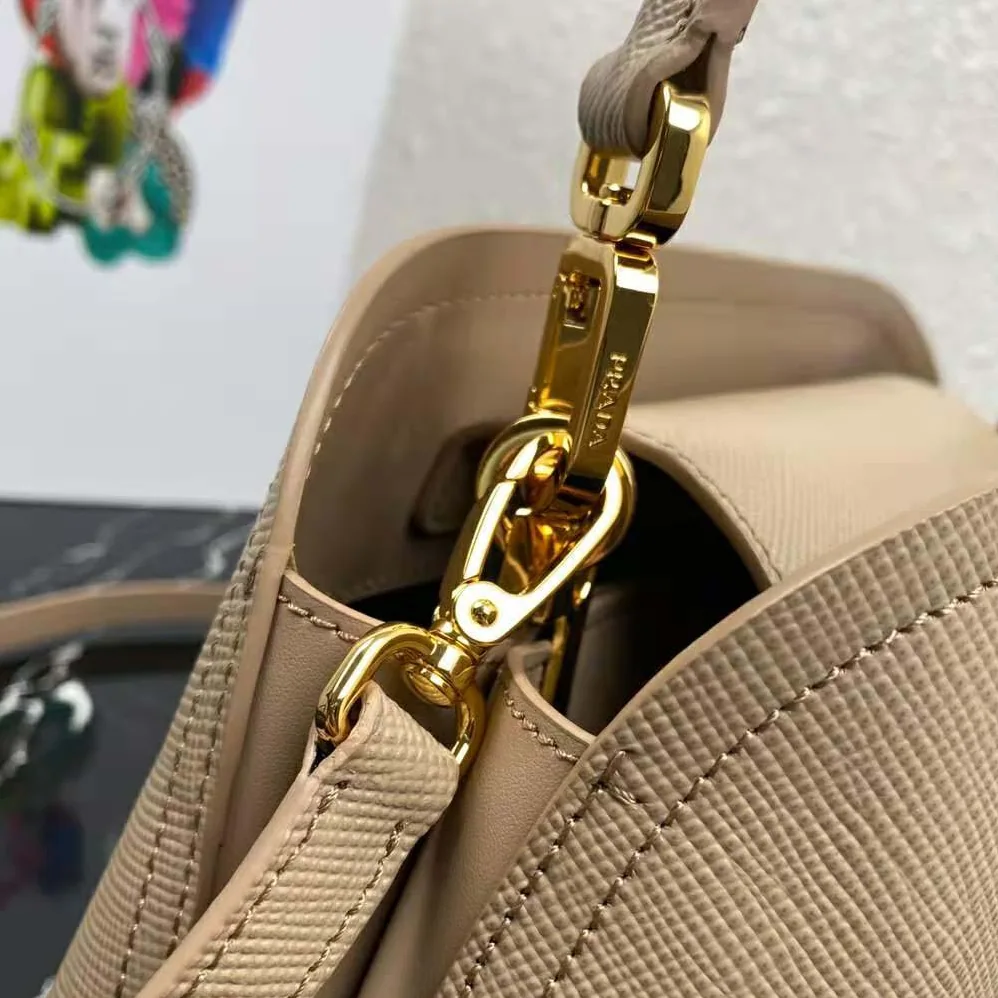 Prada Medium Saffiano Leather Prada Matinee Bag for Women in Sandy Prada Medium Saffiano Leather Prada Matinee Bag for Women in Sandy