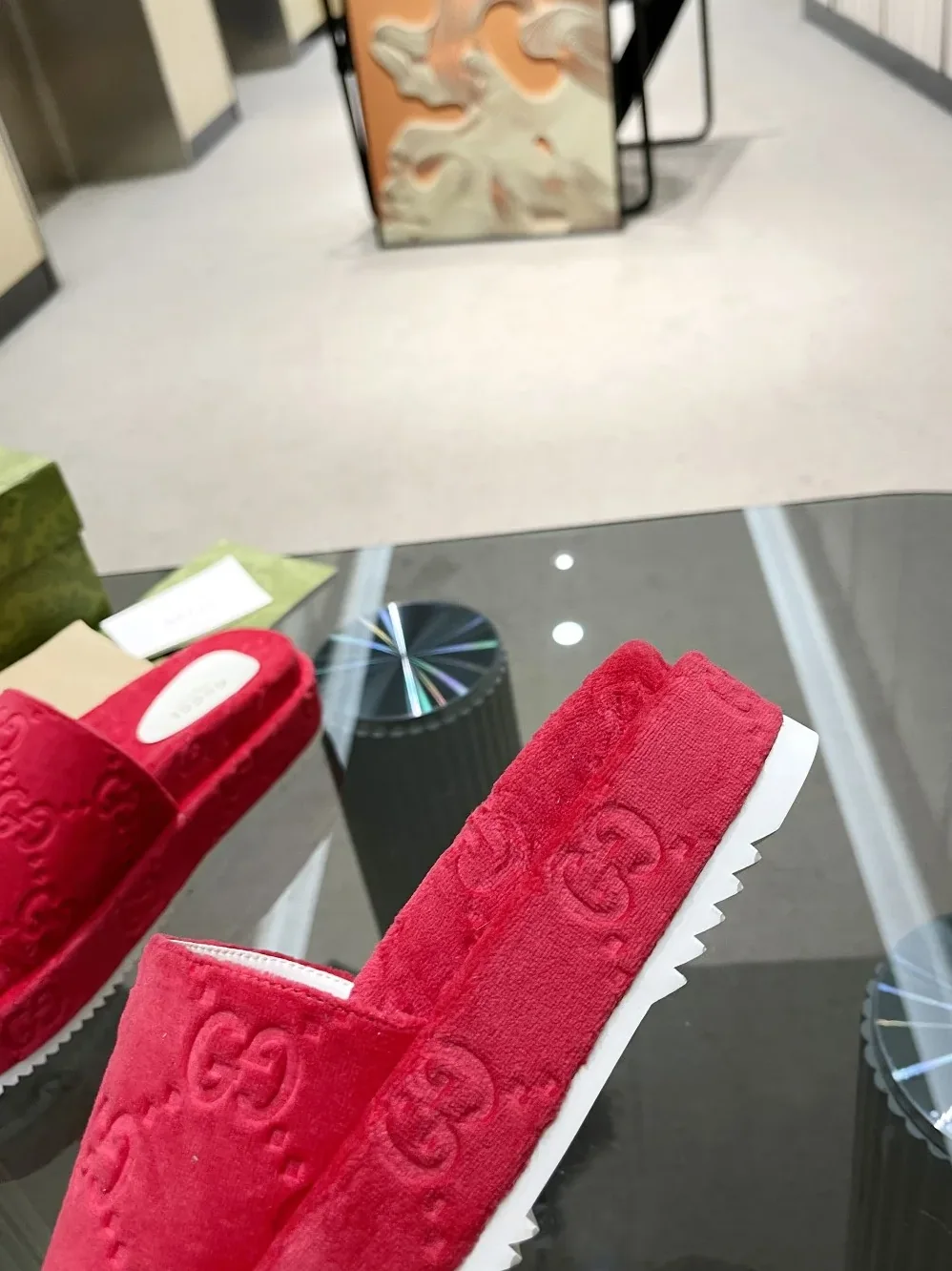 Gucci GG Platform Sandal Red for Women