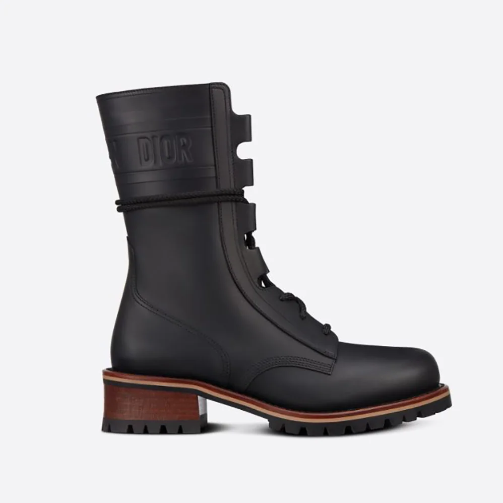 Dior Quest Boot Black Embossed Calfskin for Women