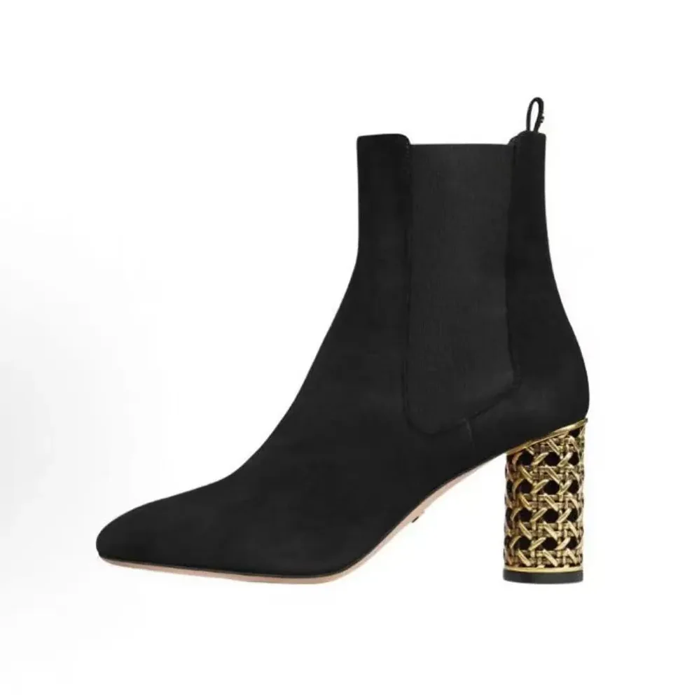 Dior Icon Heeled Ankle Boot Black Suede Goatskin for Women Dior Icon Heeled Ankle Boot Black Suede Goatskin for Women