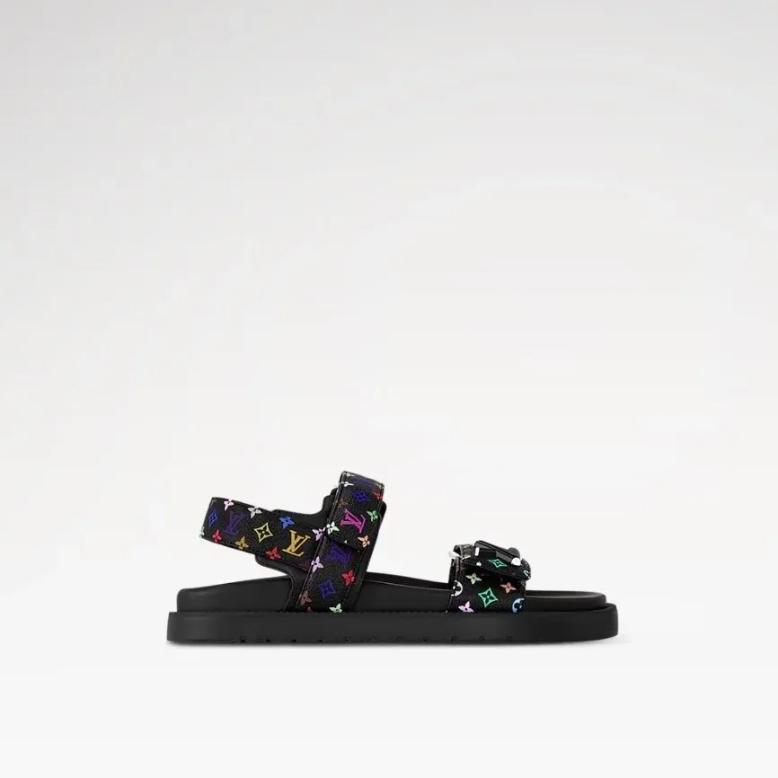 Louis Vuitton LV x TM LV Sunset Flat Comfort Sandal Black 1AGXF6 Louis Vuitton LV x TM LV Sunset Flat Comfort Sandal Black 1AGXF6