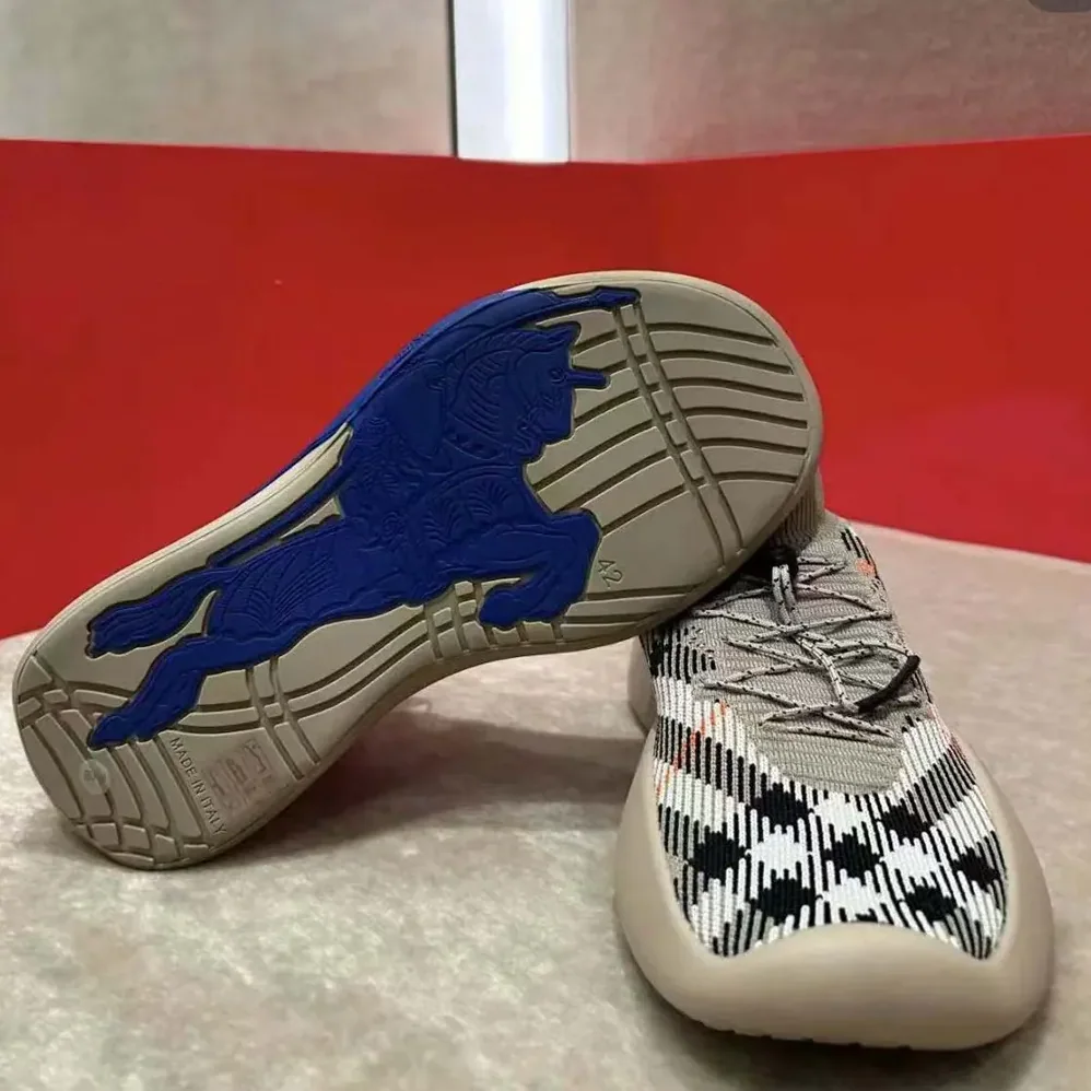 Burberry Check Knit Neptune Sneakers for Unisex in Sandy