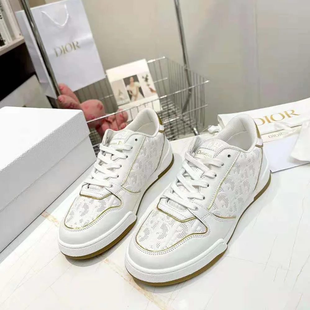 Dior One Sneaker White and Gold-Tone Dior Oblique Perforated Calfskin for Unisex Dior One Sneaker White and Gold-Tone Dior Oblique Perforated Calfskin for Unisex