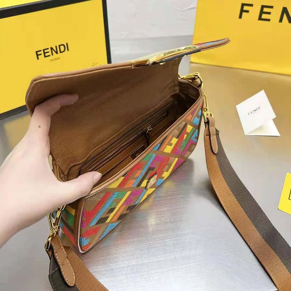 Fendi Baguette Multicolor FF Canvas Bag for Women