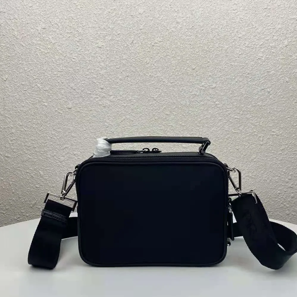 Prada Brique Saffiano Leather Cross-Body Bag for Men in Black