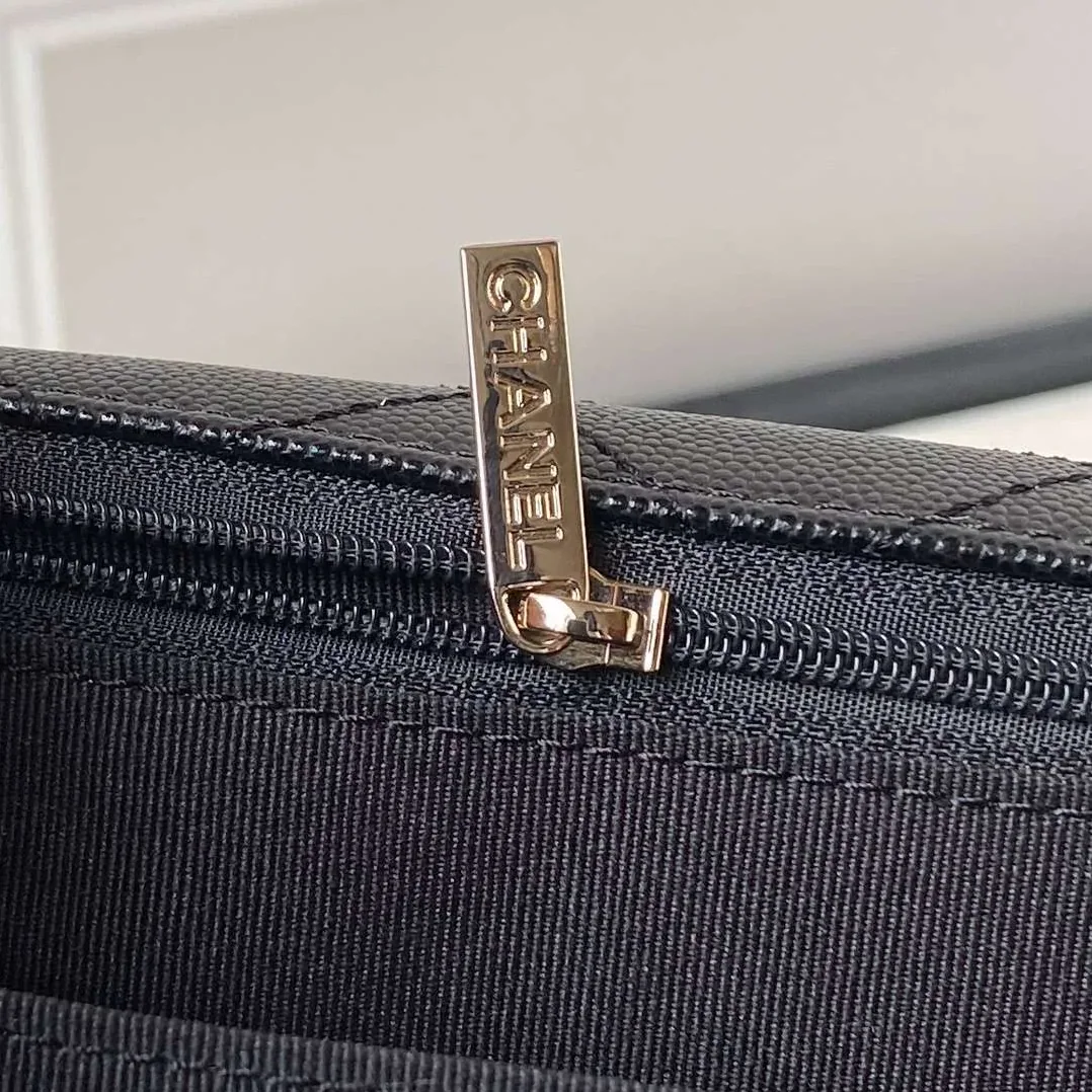 Chanel Airport Crossbody Bag in Black Gold Hardware Chanel Airport Crossbody Bag in Black Gold Hardware
