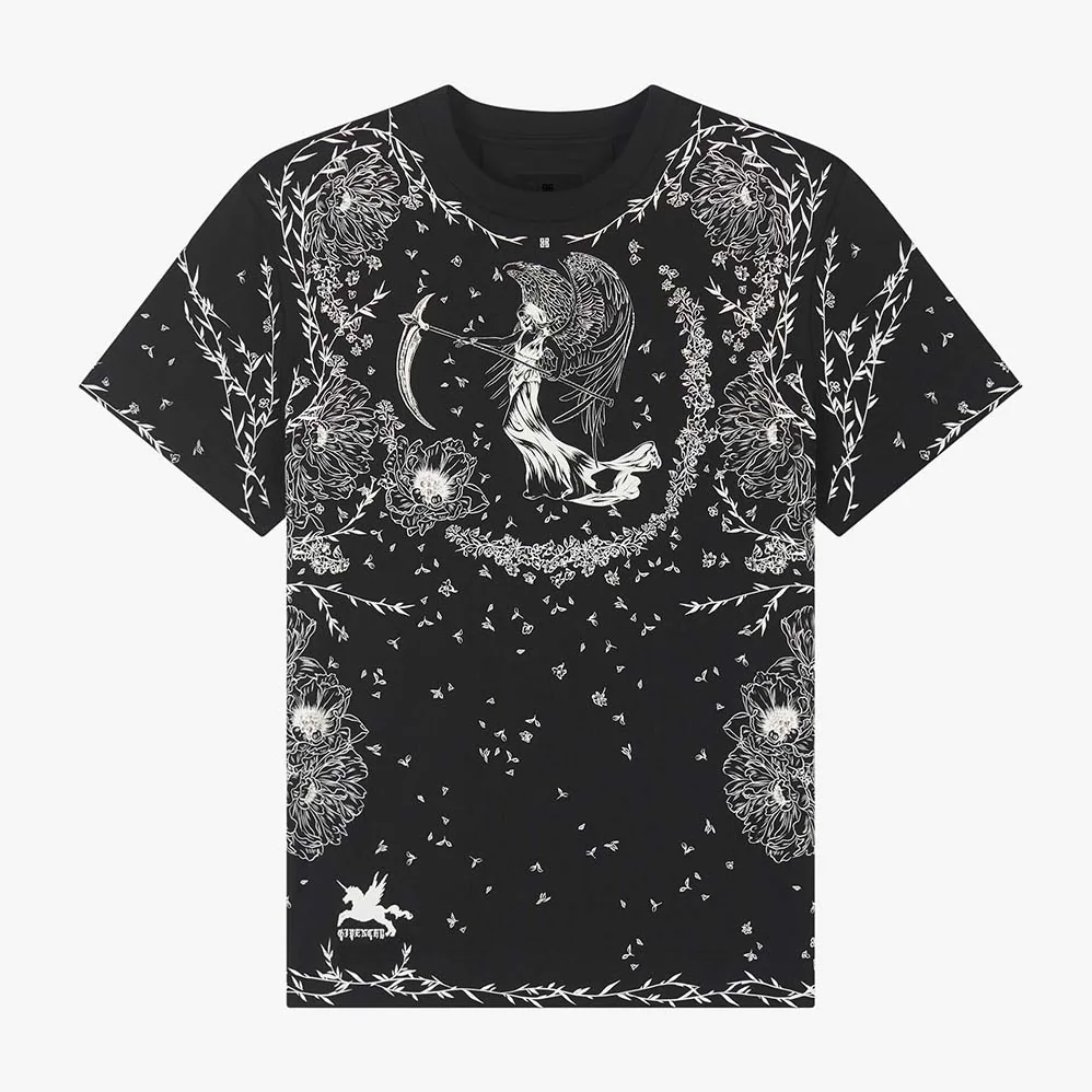 Givenchy Gothic Printed T-Shirt for Men in Black Givenchy Gothic Printed T-Shirt for Men in Black