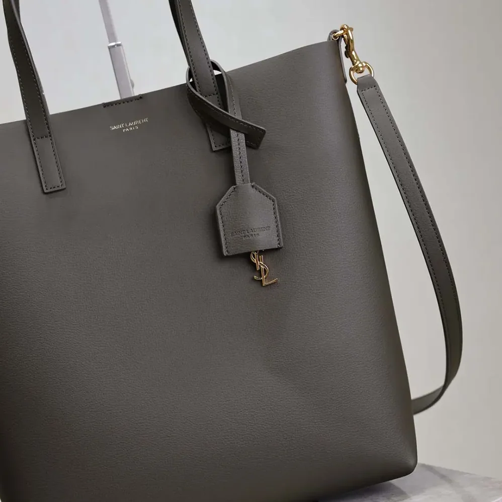 Saint Laurent YSL Shopping Saint Laurent Toy in Leather for Women in Gray Saint Laurent YSL Shopping Saint Laurent Toy in Leather for Women in Gray
