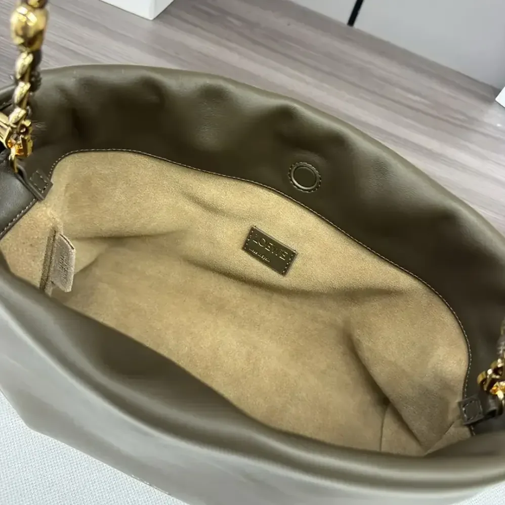 Loewe Medium Flamenco Purse in Mellow Nappa Lambskin for Unisex in Dark Khaki Green