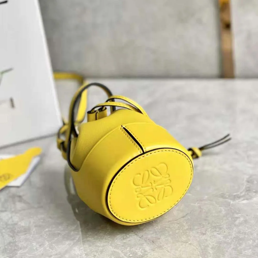 Loewe Nano Balloon Bag in Nappa and Calfskin for Women in Yellow