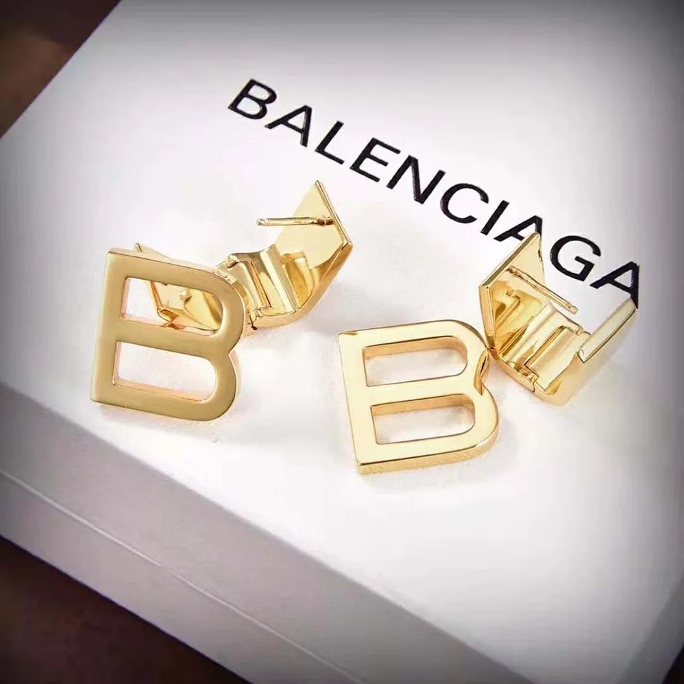 Balenciaga Hourglass Earrings in Gold Brass for Women