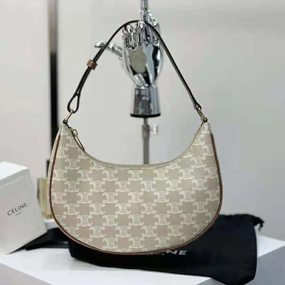 Celine Ava Bag in Triomphe Canvas and Calfskin for Women Celine Ava Bag in Triomphe Canvas and Calfskin for Women