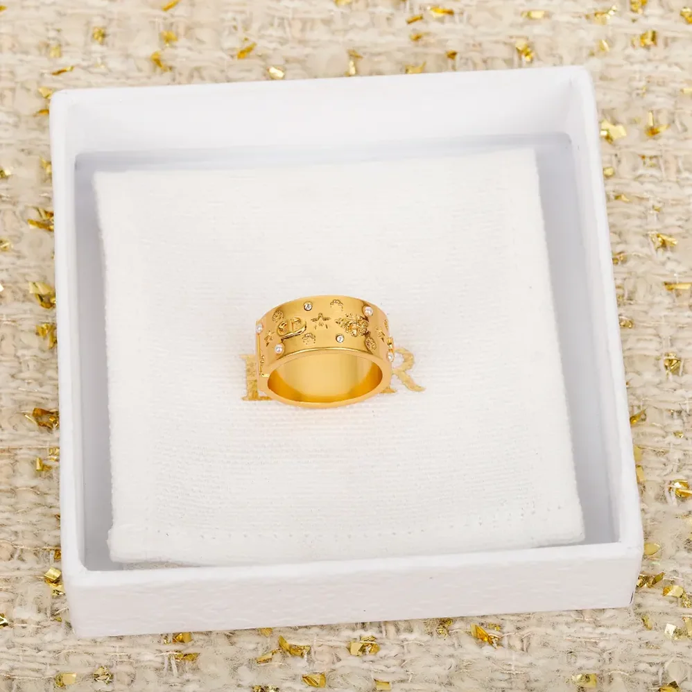 Dior Céleste Ring Gold-Finish Metal with White Resin Pearls and Silver for Women in Tone Crystals