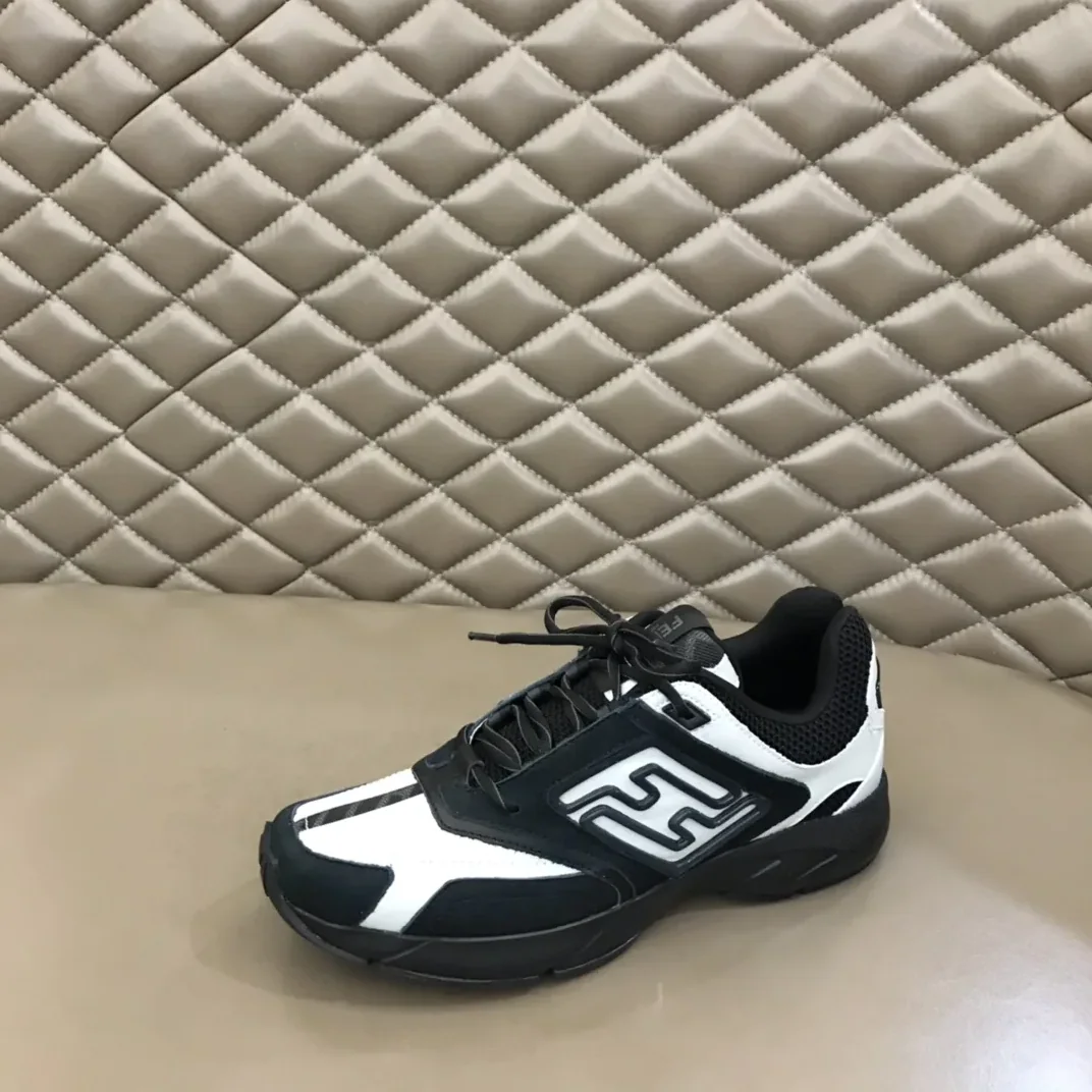 FD Fendi Faster Trainers Sneakers Black And White FD Fendi Faster Trainers Sneakers Black And White
