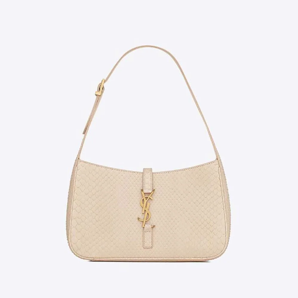 Saint Laurent YSL Le 5 A 7 Hobo Bag in Python for Women in White