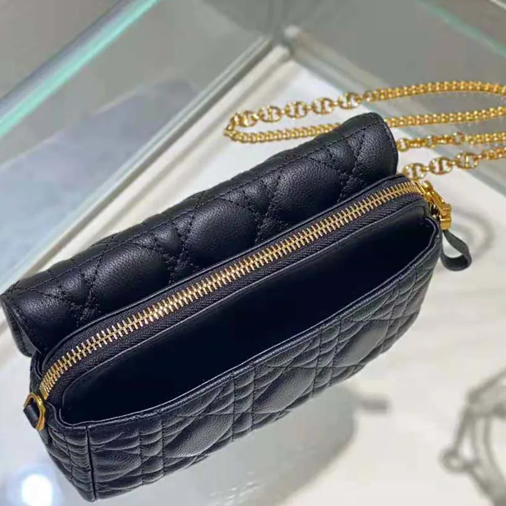 Dior Caro Pouch Black Supple Cannage Calfskin for Women Dior Caro Pouch Black Supple Cannage Calfskin for Women