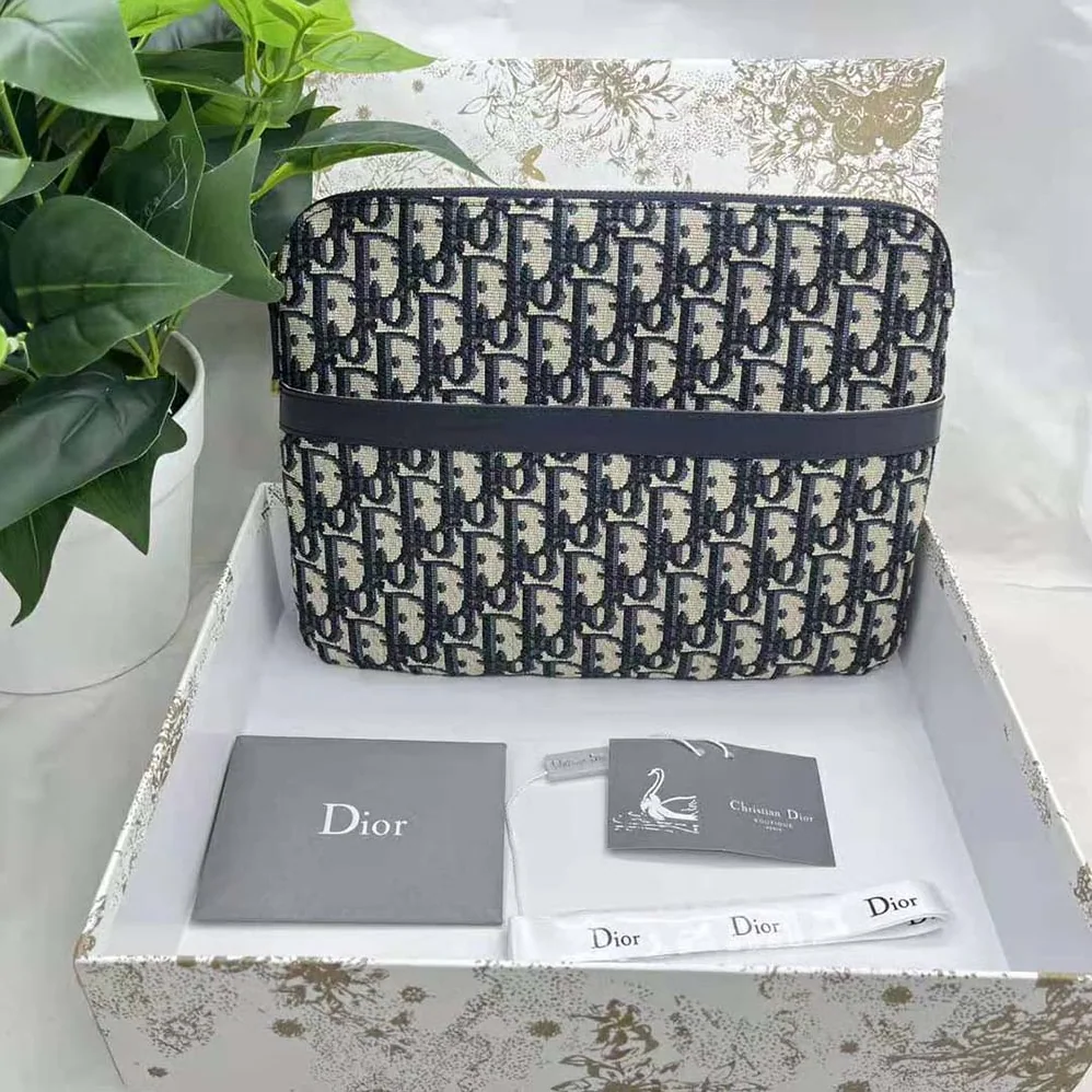 Dior Diortravel Travel Kit Blue Dior Oblique Jacquard for Women