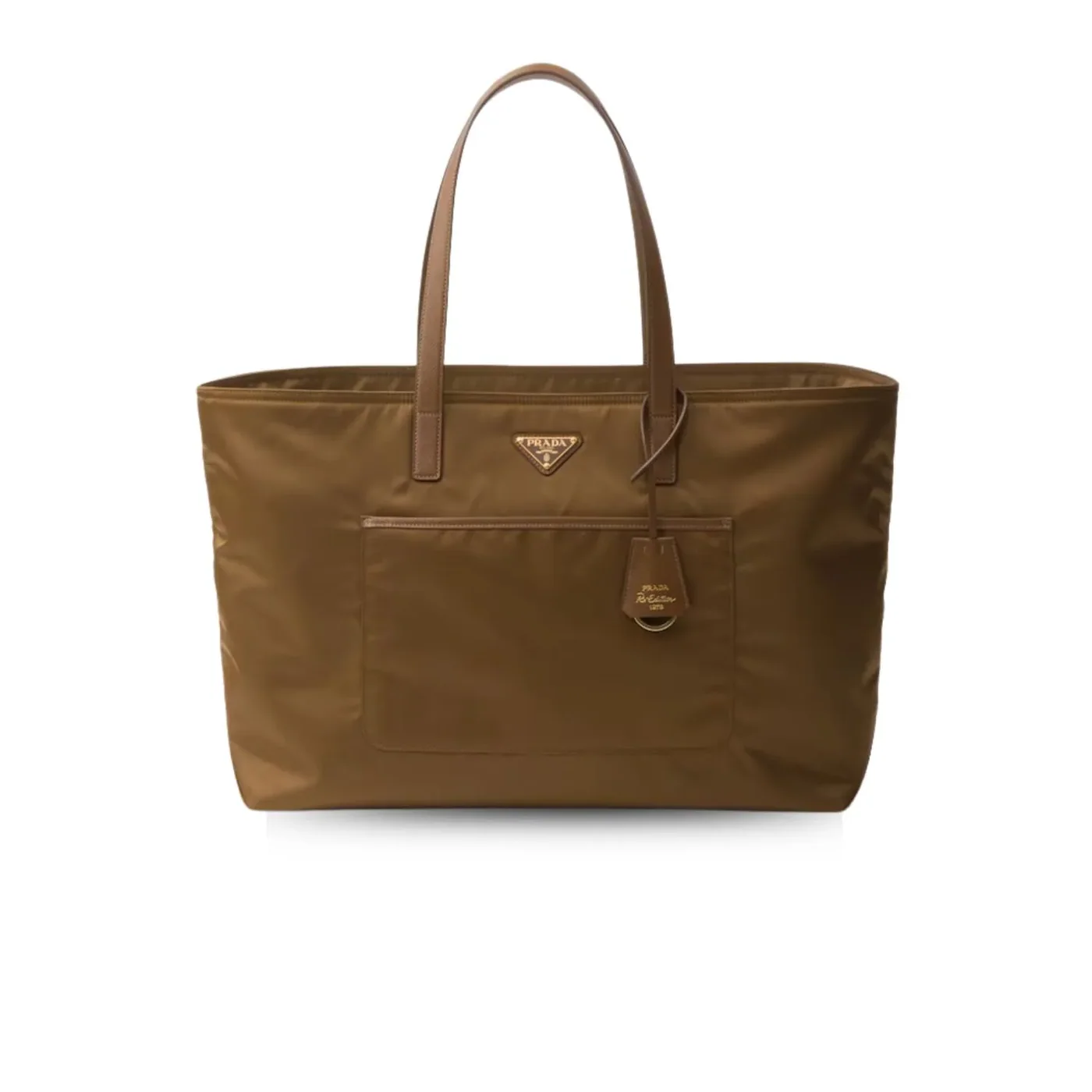Prada Re- 1978 Large Re-Nylon And Saffiano Tote Bag Beige 16.9 Inches/ 1BG527_R064_F0594_V_OOO Prada Re- 1978 Large Re-Nylon And Saffiano Tote Bag Beige 16.9 Inches/ 1BG527_R064_F0594_V_OOO