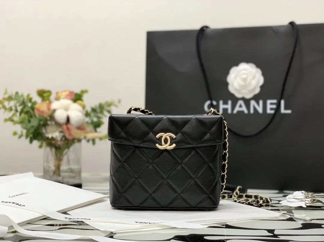 Chanel CO-CO Small Box Bag in Gold Hardware Black
